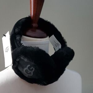 UGG Black Shearling and Leathet Earmuffs